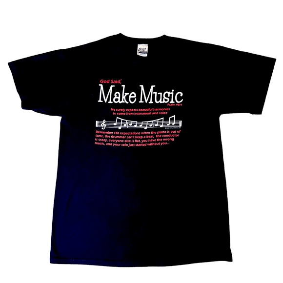 Jesus Said Shirt Make Music Adult Size Medium Musician 2005 Monkey Business - Picture 1 of 5